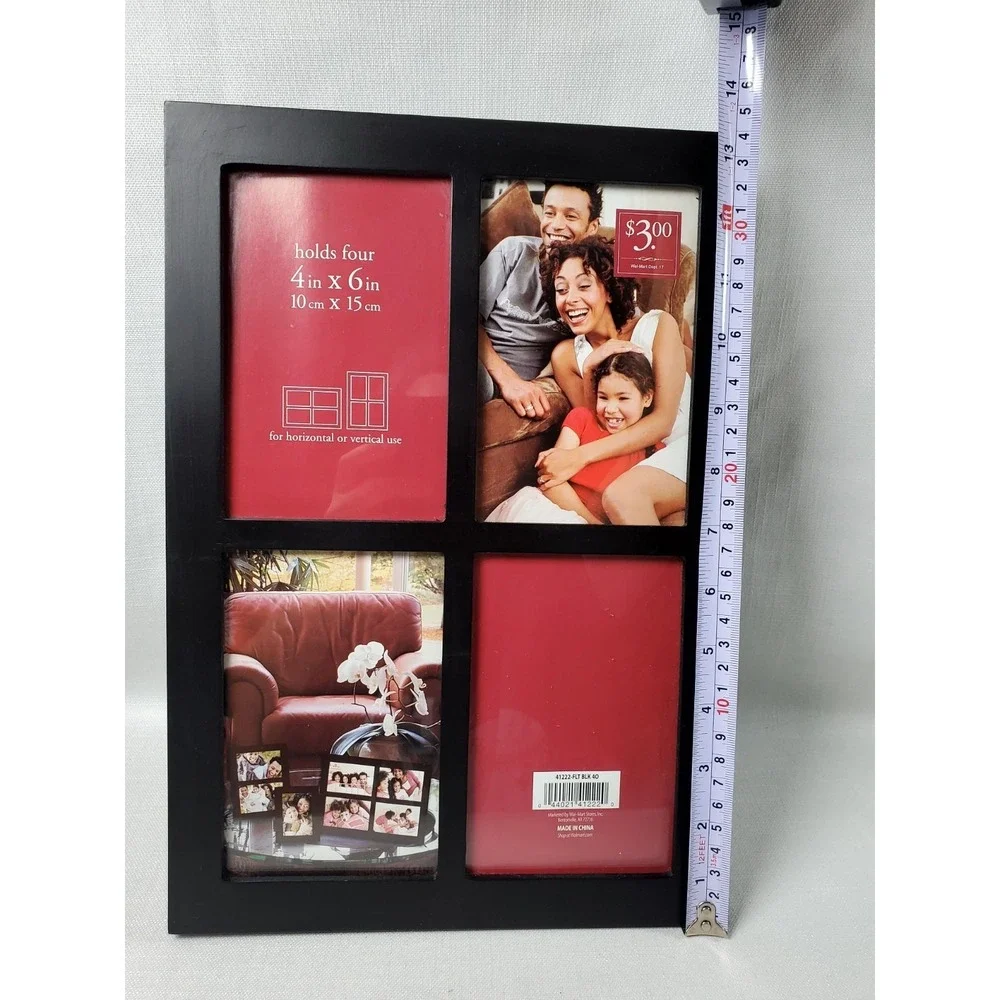 Set of‎ 2 ● Black 4x6 Collage Photo Frames Wall or Table Display (New Old Stock)